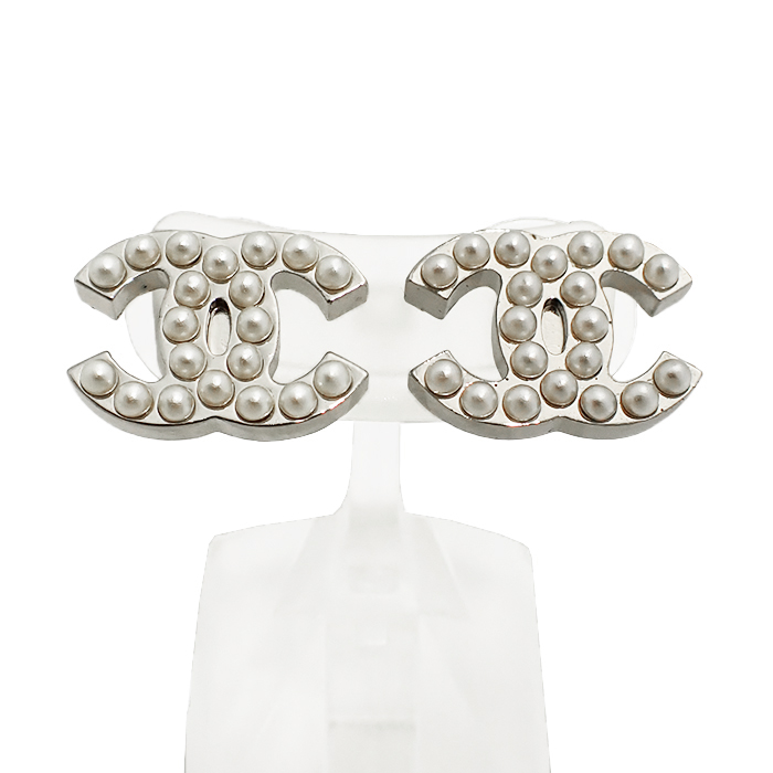 シャネル(CHANEL) ピアス 04V ココマーク フェイクパール シルバーカラー