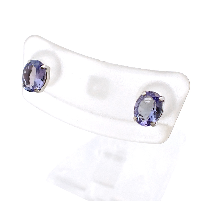 K18WG タンザナイト ピアス ホワイトゴールド