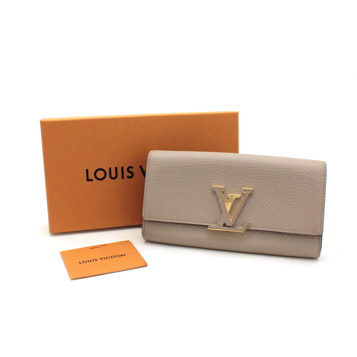 ルイヴィトン(Louis Vuitton) ポルトフォイユ・カプシーヌ M61249 RFID 長財布 トリヨン ガレ グレージュ
