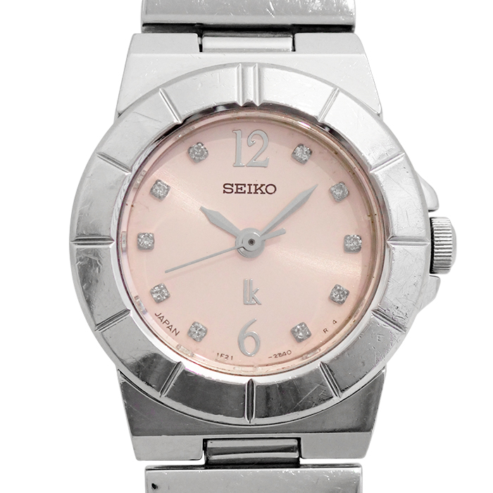 セイコー(SEIKO) ルキア LUKIA 1F21-0L90 レディース腕時計 10Pダイヤ 石付き クォーツ ピンク文字盤