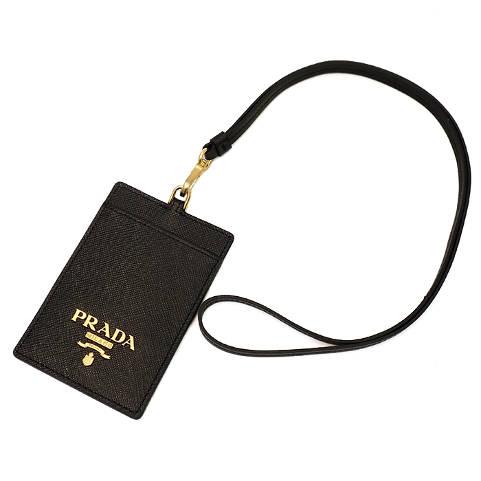 プラダ（PRADA）バッジホルダー IDカードホルダー パスケース 1MC007 サフィアーノ 箱付き ブラックカラー