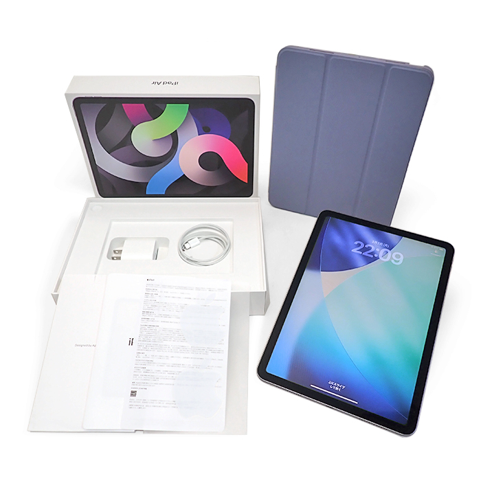 アップル(Apple) iPad Air 第4世代 タブレット 10.9インチ 256GB Wi-Fiモデル MYFT2J/A スペースグレイ 箱・充電器・カバー付き