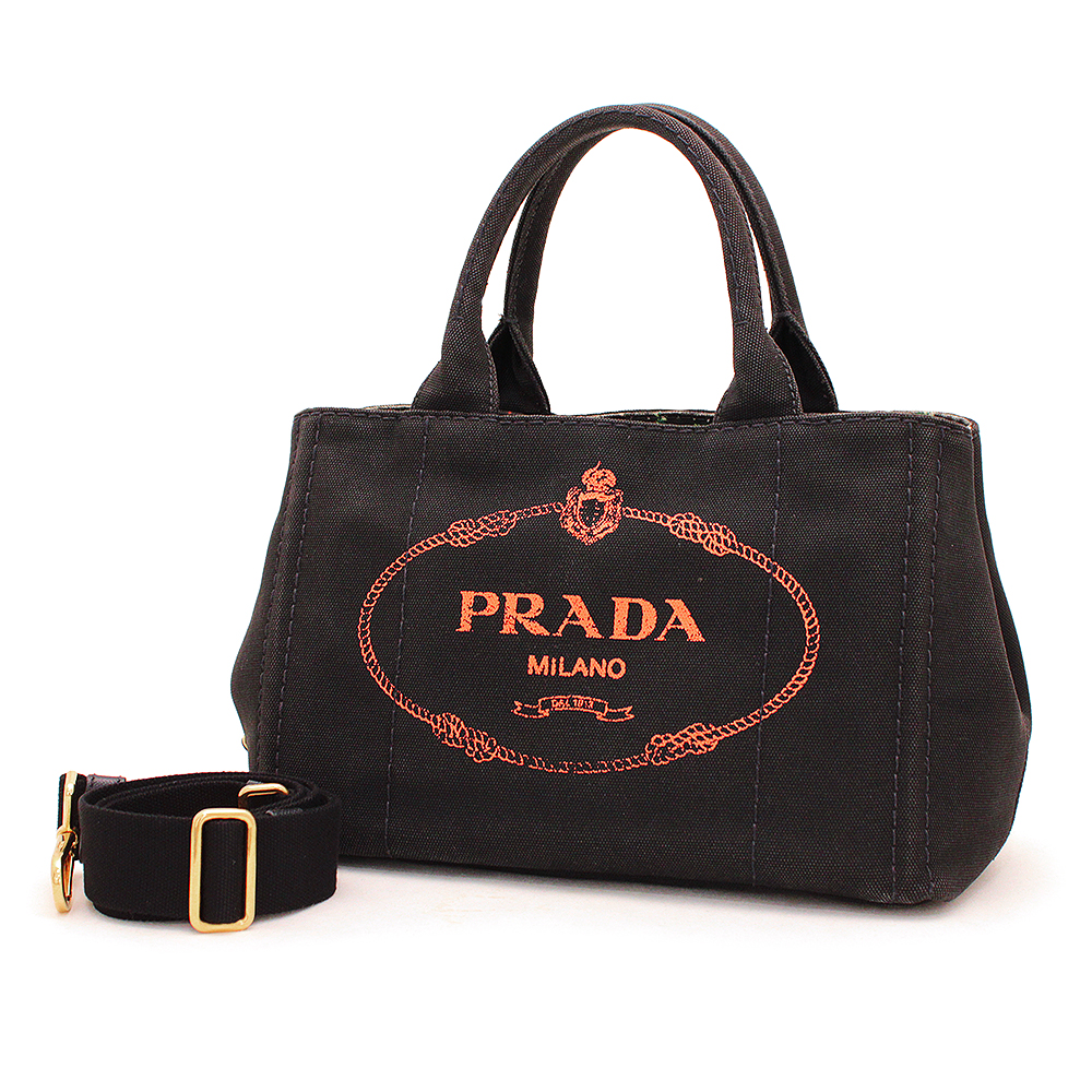 プラダ(PRADA) カナパミニ 2wayトートバッグ  ハンドバッグ ブラック