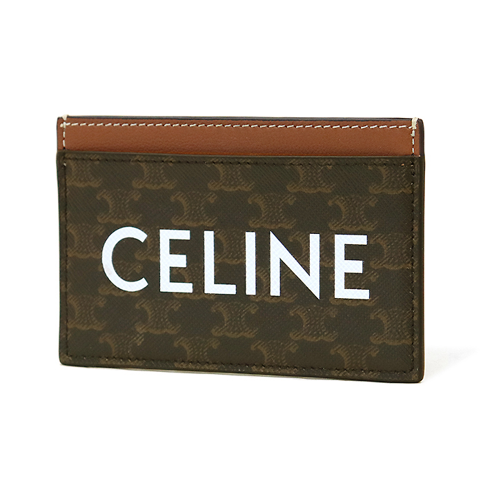 セリーヌ(CELINE) カードケース パスケース カードホルダー 10B702CLY.04LU トリオンフ柄 ロゴプリント ブラウン