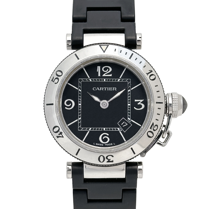 カルティエ(Cartier)  パシャ シータイマー レディ ウォッチ SM 腕時計 W3140003 ブラック文字盤