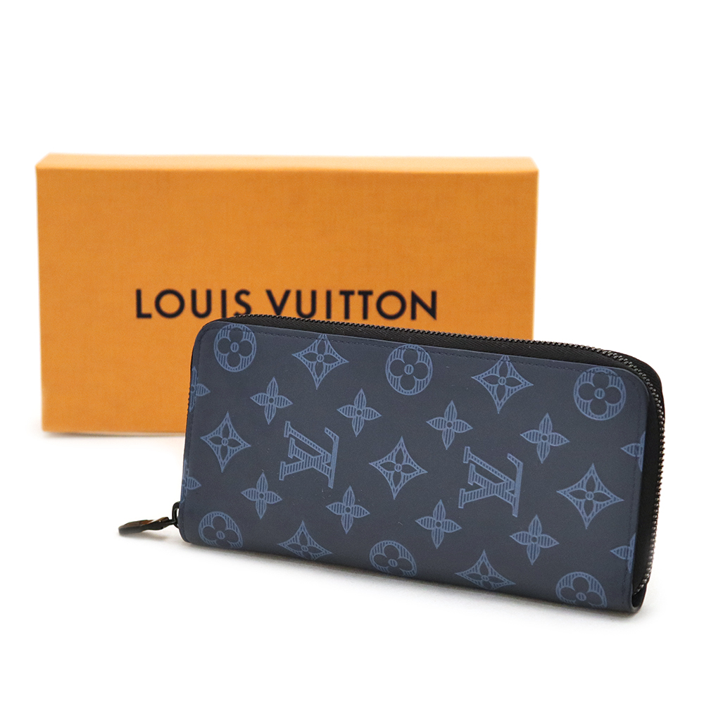 ルイヴィトン(Louis Vuitton) ジッピーウォレット ヴェルティカル M80423 二つ折り長財布 ネイビーブルー