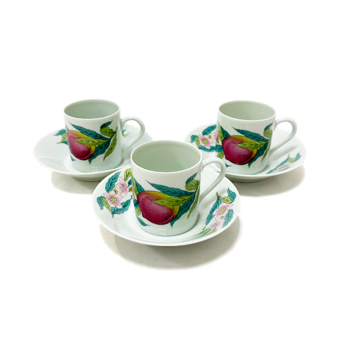 ポーセリン・ド・パリ(PORCELAINE DE PARIS) デミタスカップ&ソーサー デミタス 3客セット For Tiffany グリーン