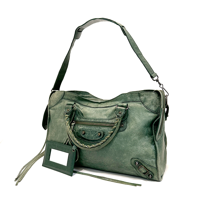 バレンシアガ(BALENCIAGA) ザ・シティ 115748 2WAYハンドバッグ グリーン