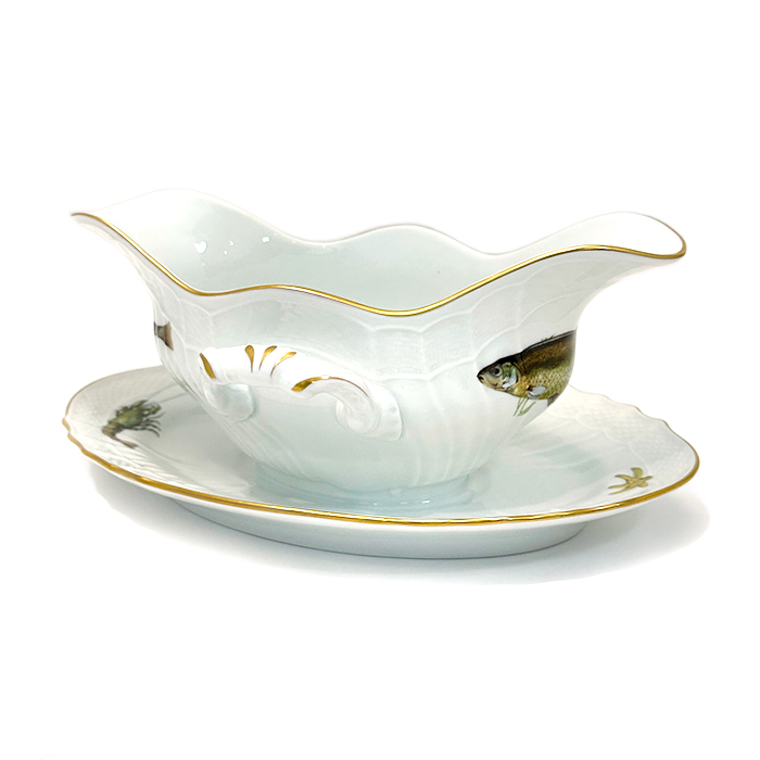 リチャードジノリ(Richard Ginori)グレイビーボード  フィッシュデコー クネル ホワイト